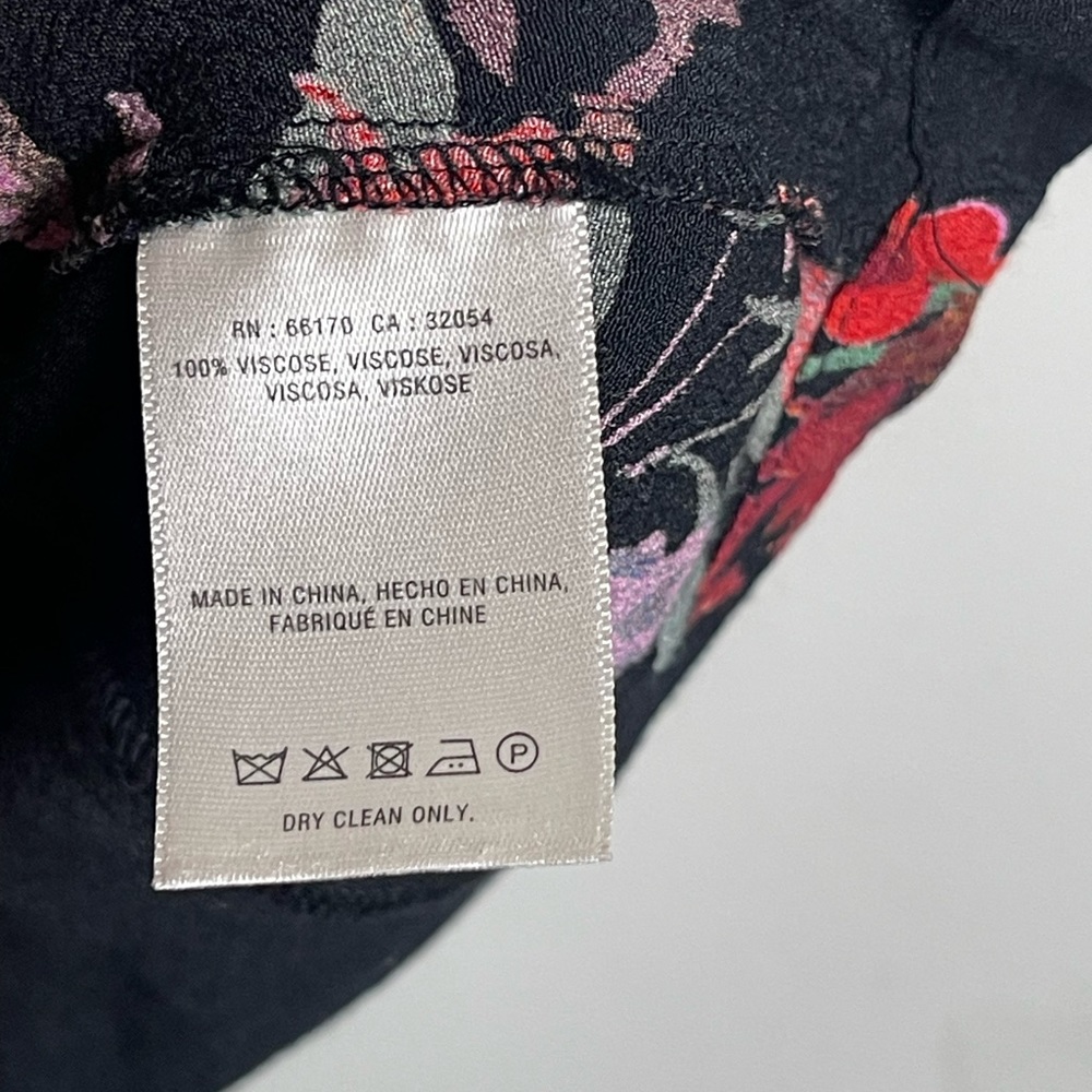 Anthropologie Maeve Prato Flutter Black Floral Blouse Womens XS - Picture 10 of 11